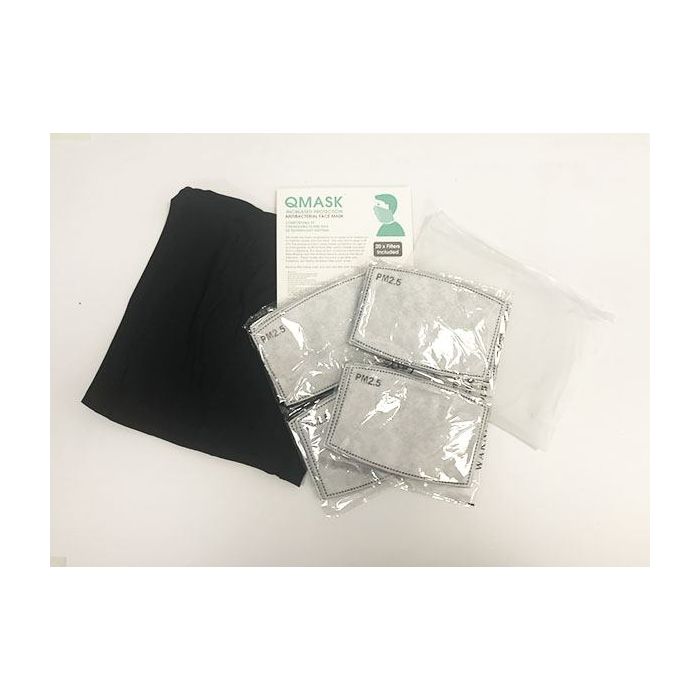 Black Face Mask with Filters, Q-MASK-BL